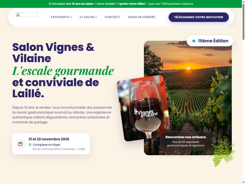 Aperçu du site Salon Vignes & Vilaine