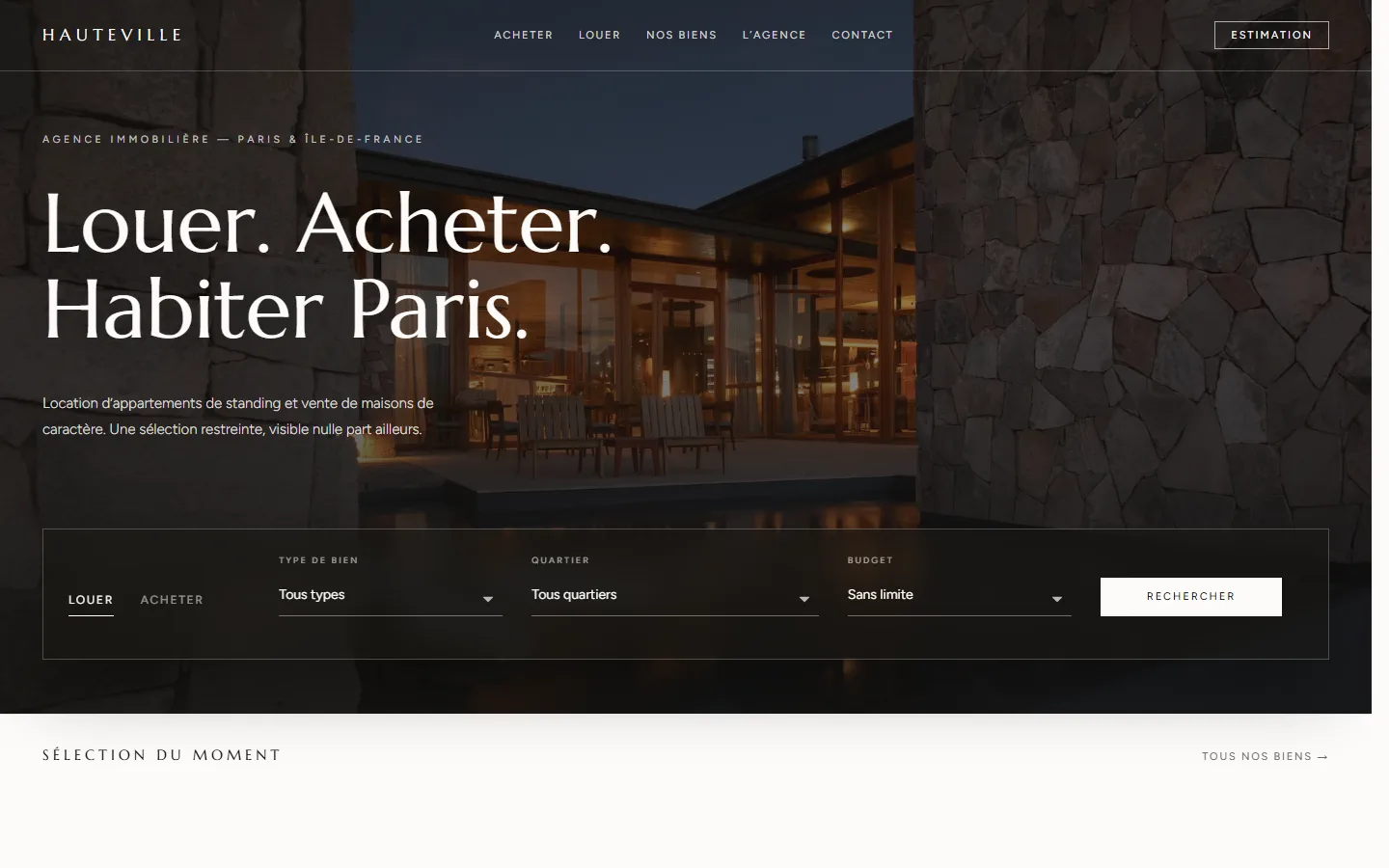 Hauteville — modèle de site d'agence immobilière